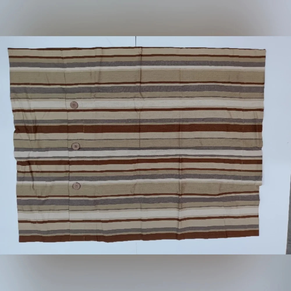 NWOT Crate&Barrel Bergen Stripe Standard Sham Pair Brown/Tan/Beige